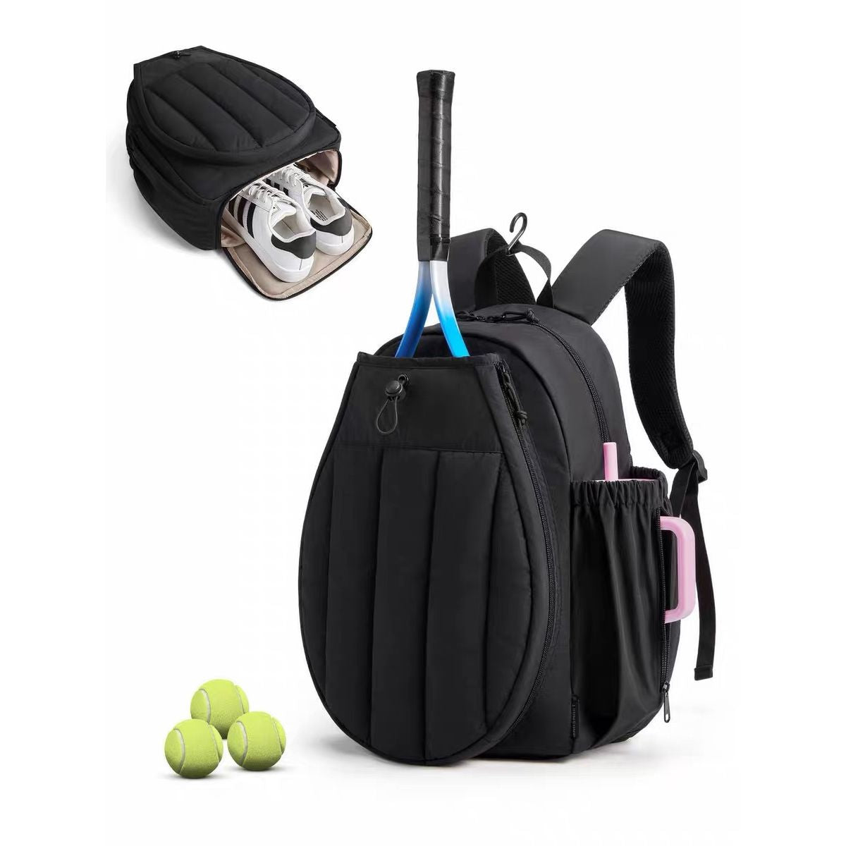 CourtCarry Pickleball Bag — Paddle + Shoe + Bottle Storage