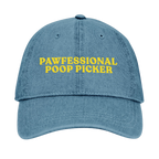 Pawfessional Poop 🤓 PICKER 🤓 Embroidered Denim Cap